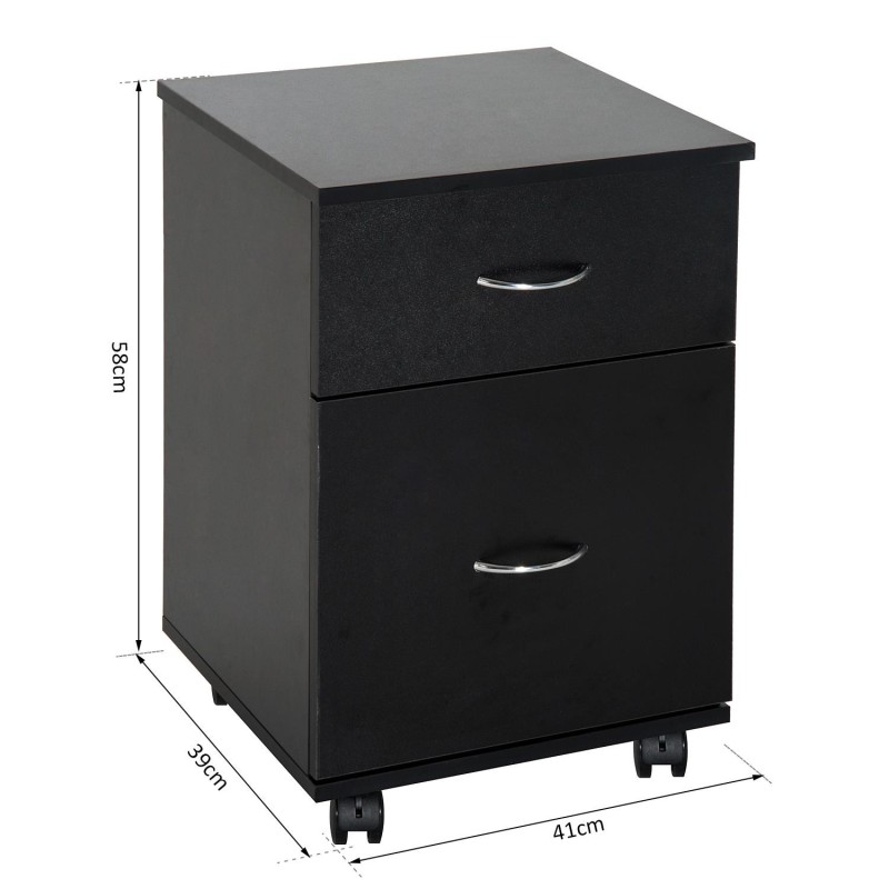 Archivador con Ruedas BENSON, 41x39x58 cm, color Negro