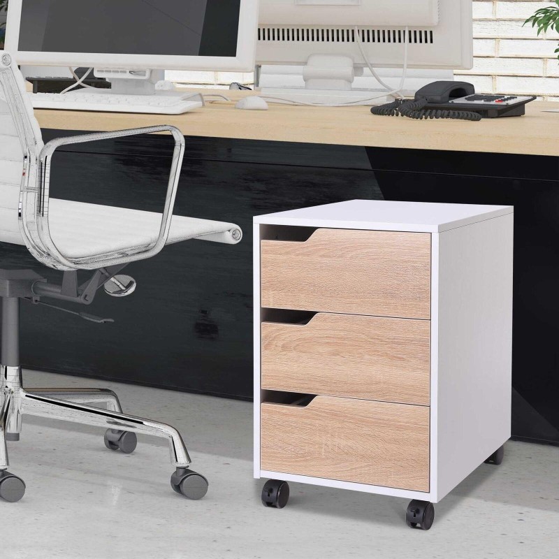 Archivador con Ruedas YOKU, 3 Cajones, color Blanco