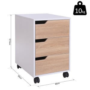 Archivador con Ruedas YOKU, 3 Cajones, color Blanco