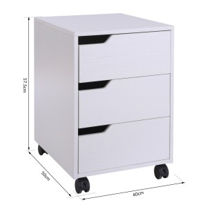Archivador con Ruedas YOKU, 3 Cajones, color Blanco
