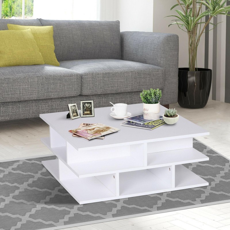 Mesa de Centro TESSA, 70x70 cm, color Blanco