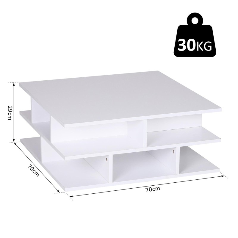 Mesa de Centro TESSA, 70x70 cm, color Blanco