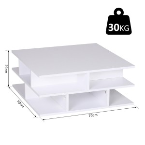 Mesa de Centro TESSA, 70x70 cm, color Blanco