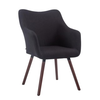 Silla de Confidente GREG, Patas Nogal, Tela Negra