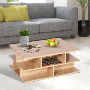 Mesa de Centro TESSA, 70x70 cm, color Blanco