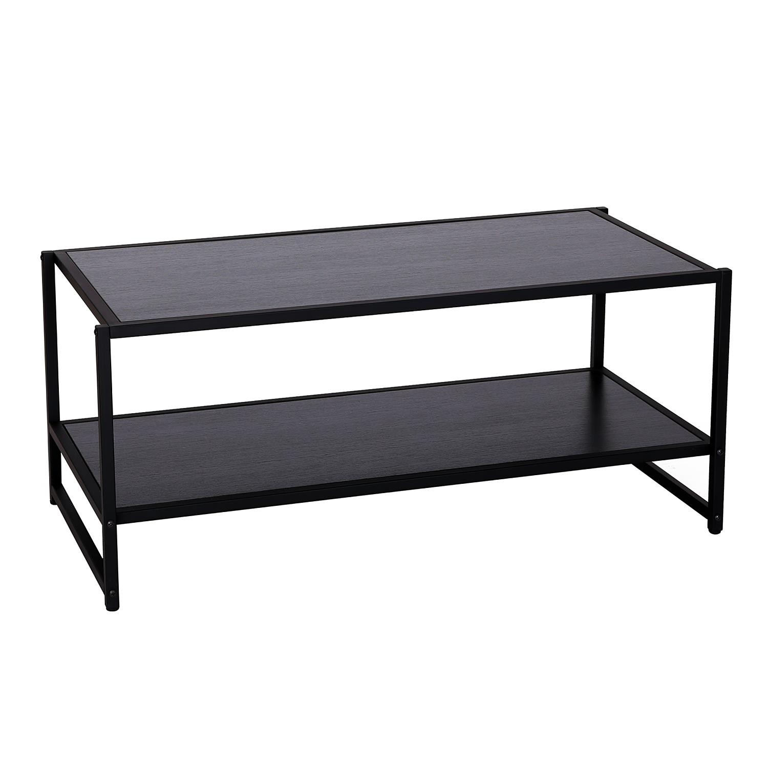 Mesa de Centro MIKE, 106x53 cm, en Metal y Madera, color Negro
