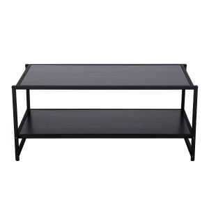 Mesa de Centro MIKE, en Metal y Madera, color Negro