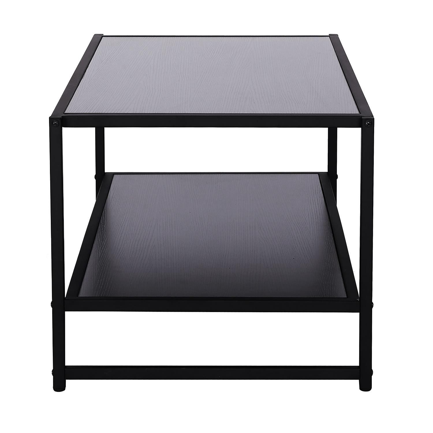 Mesa de Centro MIKE, 106x53 cm, en Metal y Madera, color Negro