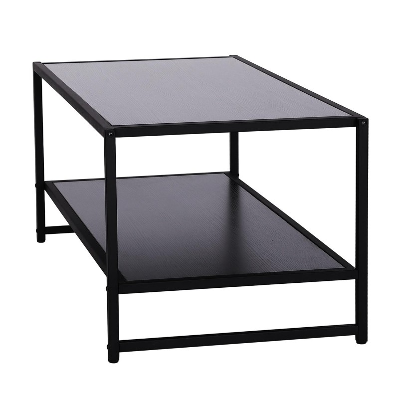 Mesa de Centro MIKE, en Metal y Madera, color Negro