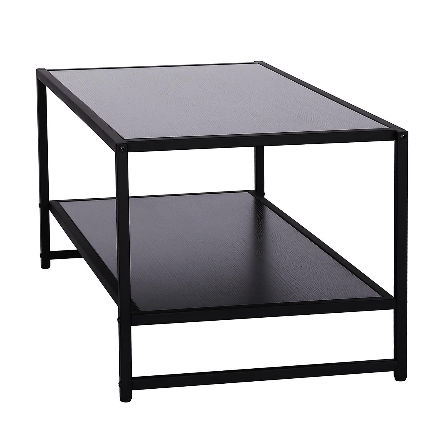 Mesa de Centro MIKE, 106x53 cm, en Metal y Madera, color Negro
