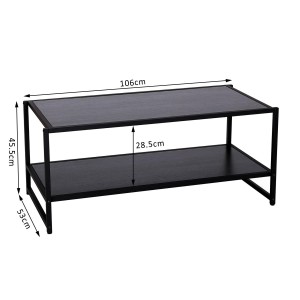 Mesa de Centro MIKE, en Metal y Madera, color Negro