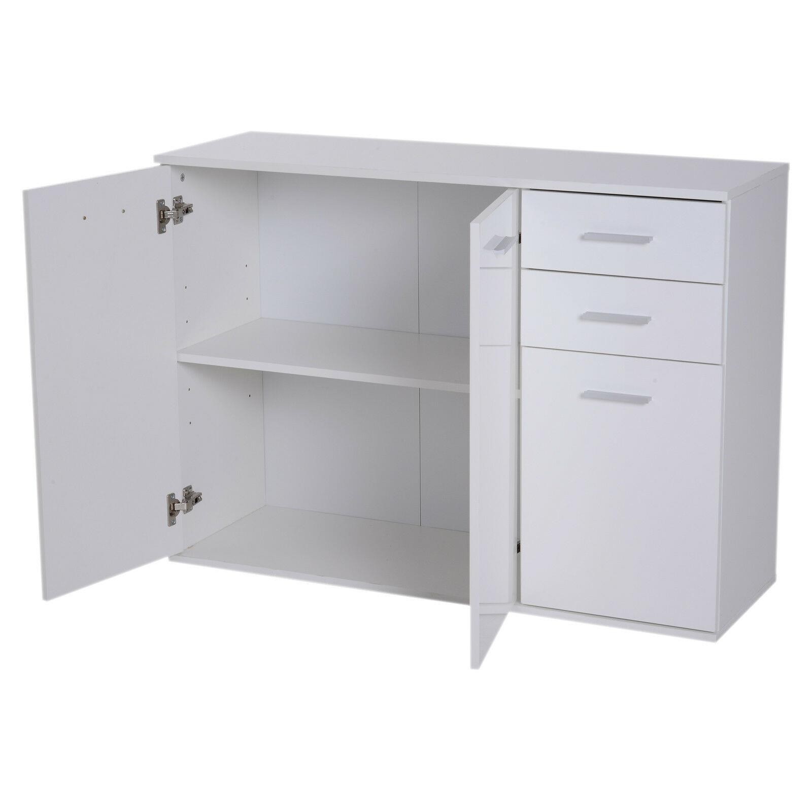 Armario Multiusos AMYA, 106x35x76 cm, en Madera color Blanco