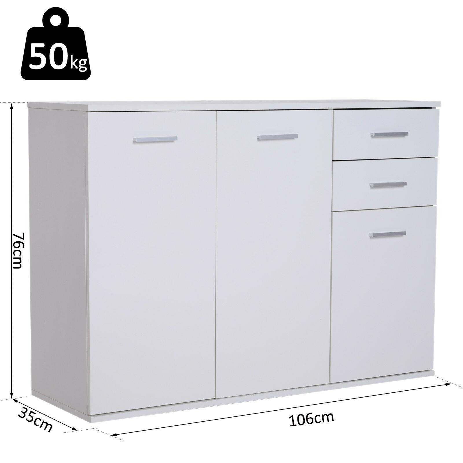 Armario Multiusos AMYA, 106x35x76 cm, en Madera color Blanco
