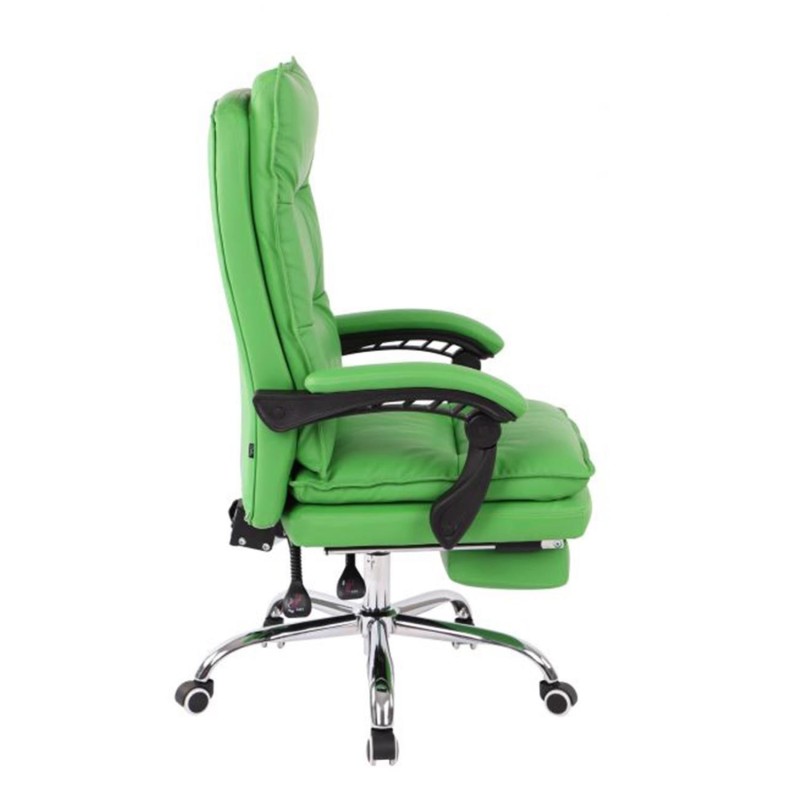 Sillón de Oficina MAC, Con Reposapiés, Piel Negra
