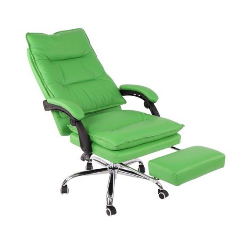 Sillón de Oficina MAC, Con Reposapiés, Piel Negra