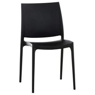 Silla de Confidente ASTRA, Diseño Apilable, en color Negro