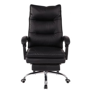 Sillón de Oficina MAC, Con Reposapiés, Piel Negra