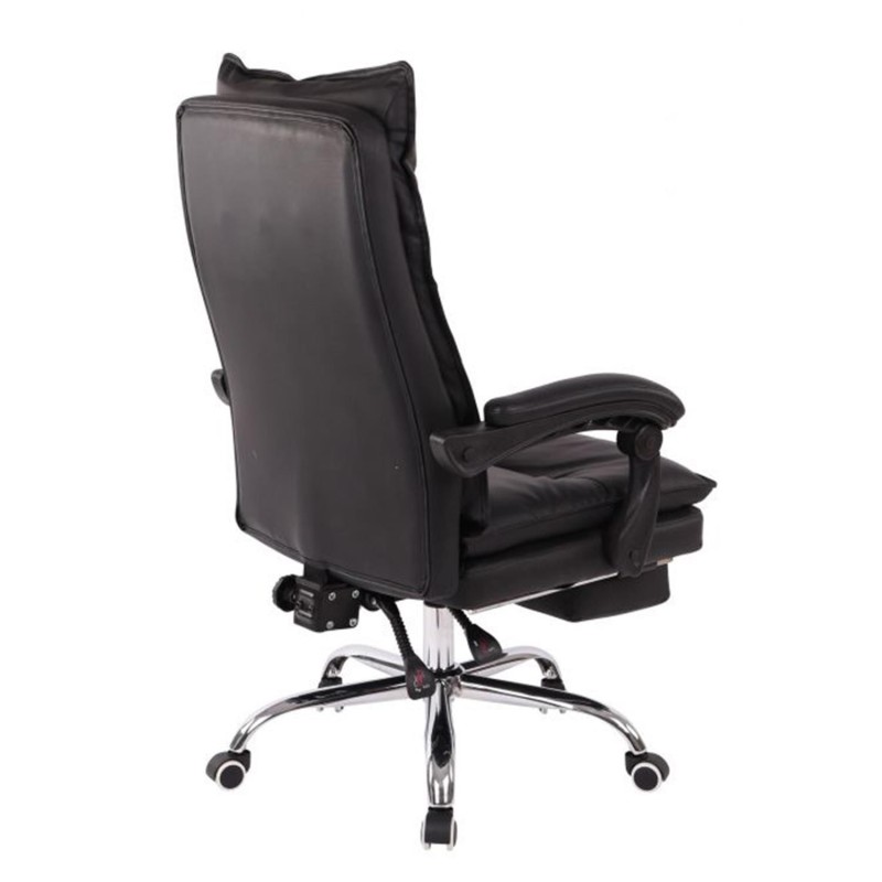 Sillón de Oficina MAC, Con Reposapiés, Piel Negra