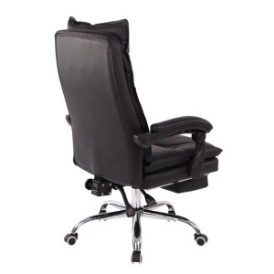 Sillón de Oficina MAC, Con Reposapiés, Piel Negra