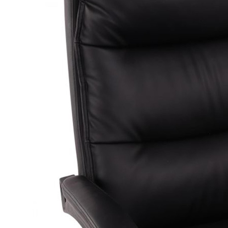 Sillón de Oficina MAC, Con Reposapiés, Piel Negra