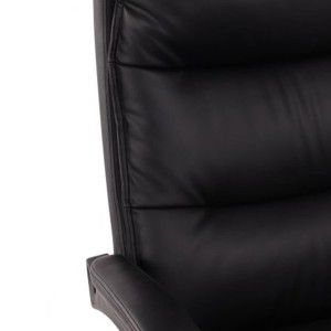 Sillón de Oficina MAC, Con Reposapiés, Piel Negra
