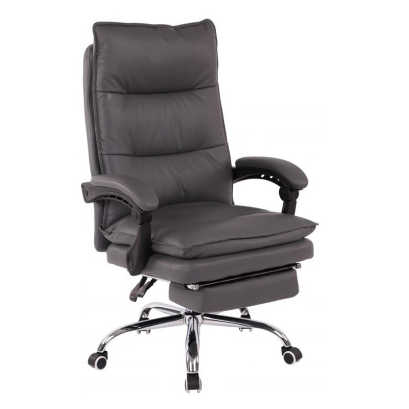 Sillón de Oficina MAC, Con Reposapiés, Piel Negra