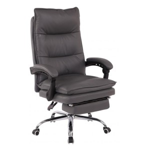 Sillón de Oficina MAC, Con Reposapiés, Piel Negra