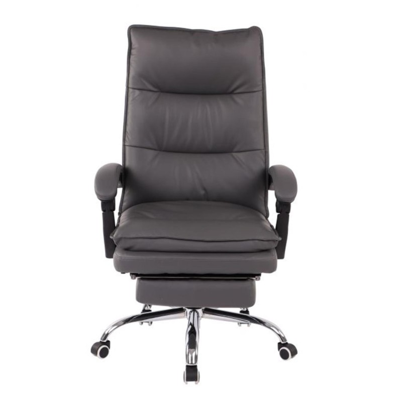 Sillón de Oficina MAC, Con Reposapiés, Piel Negra