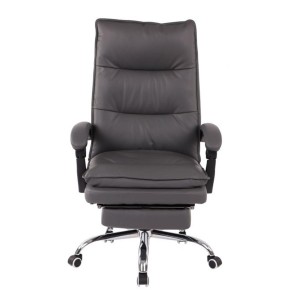 Sillón de Oficina MAC, Con Reposapiés, Piel Negra