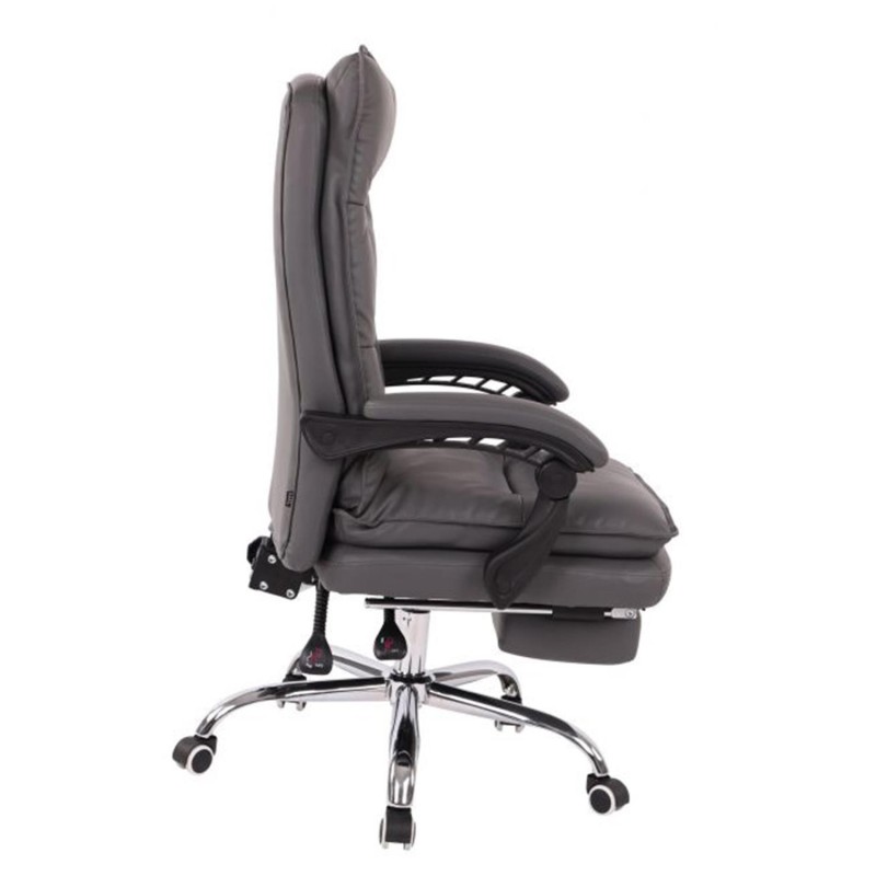 Sillón de Oficina MAC, Con Reposapiés, Piel Negra