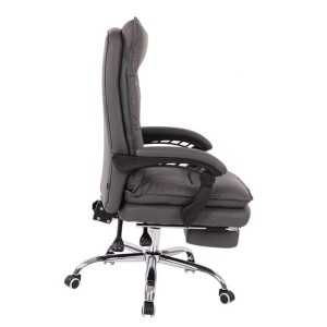 Sillón de Oficina MAC, Con Reposapiés, Piel Negra