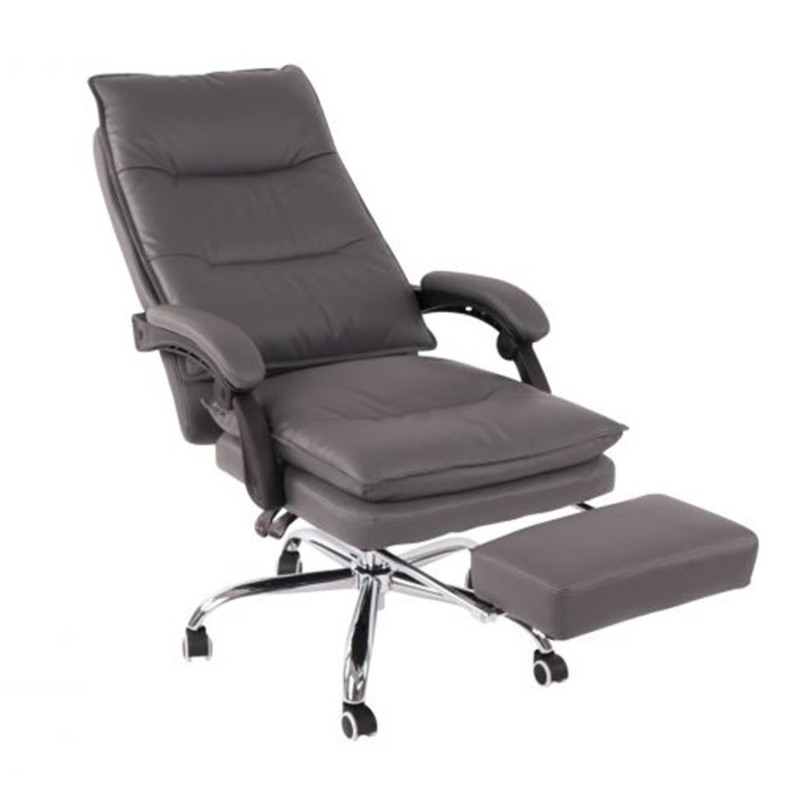 Sillón de Oficina MAC, Con Reposapiés, Piel Negra