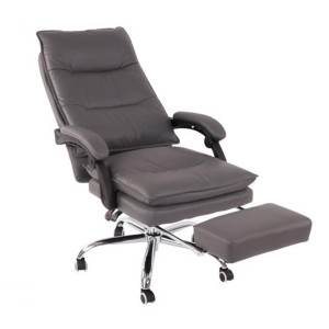 Sillón de Oficina MAC, Con Reposapiés, Piel Negra