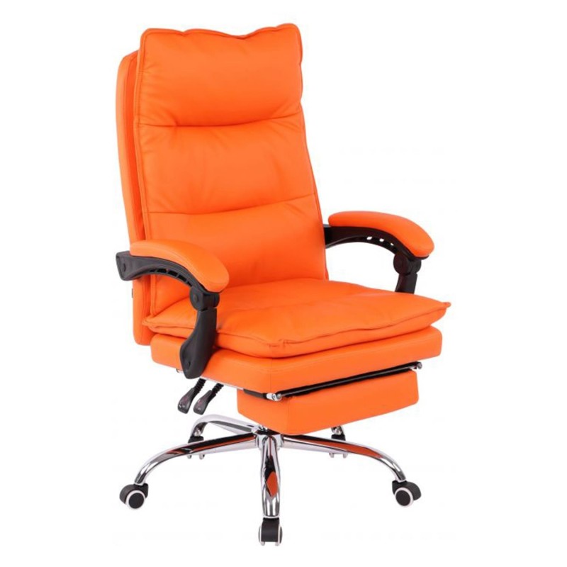 Sillón de Oficina MAC, Con Reposapiés, Piel Negra