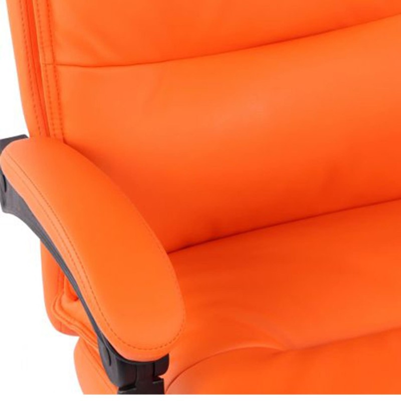 Sillón de Oficina MAC, Con Reposapiés, Piel Negra
