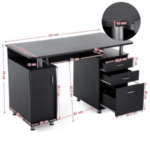 Mesa para Ordenador MOKE en Madera Negra