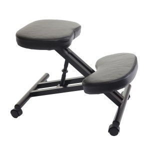 Silla Ergonómica de Rodillas MONTY en Piel color Negro