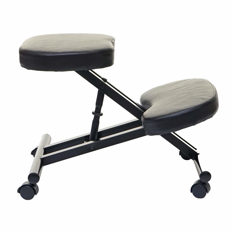 Silla Ergonómica de Rodillas MONTY en Piel color Negro