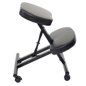 Silla Ergonómica de Rodillas MONTY en Piel color Negro