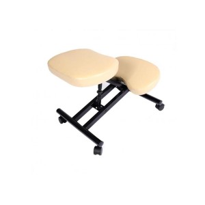 Silla Ergonómica de Rodillas MONTY en Piel color Negro