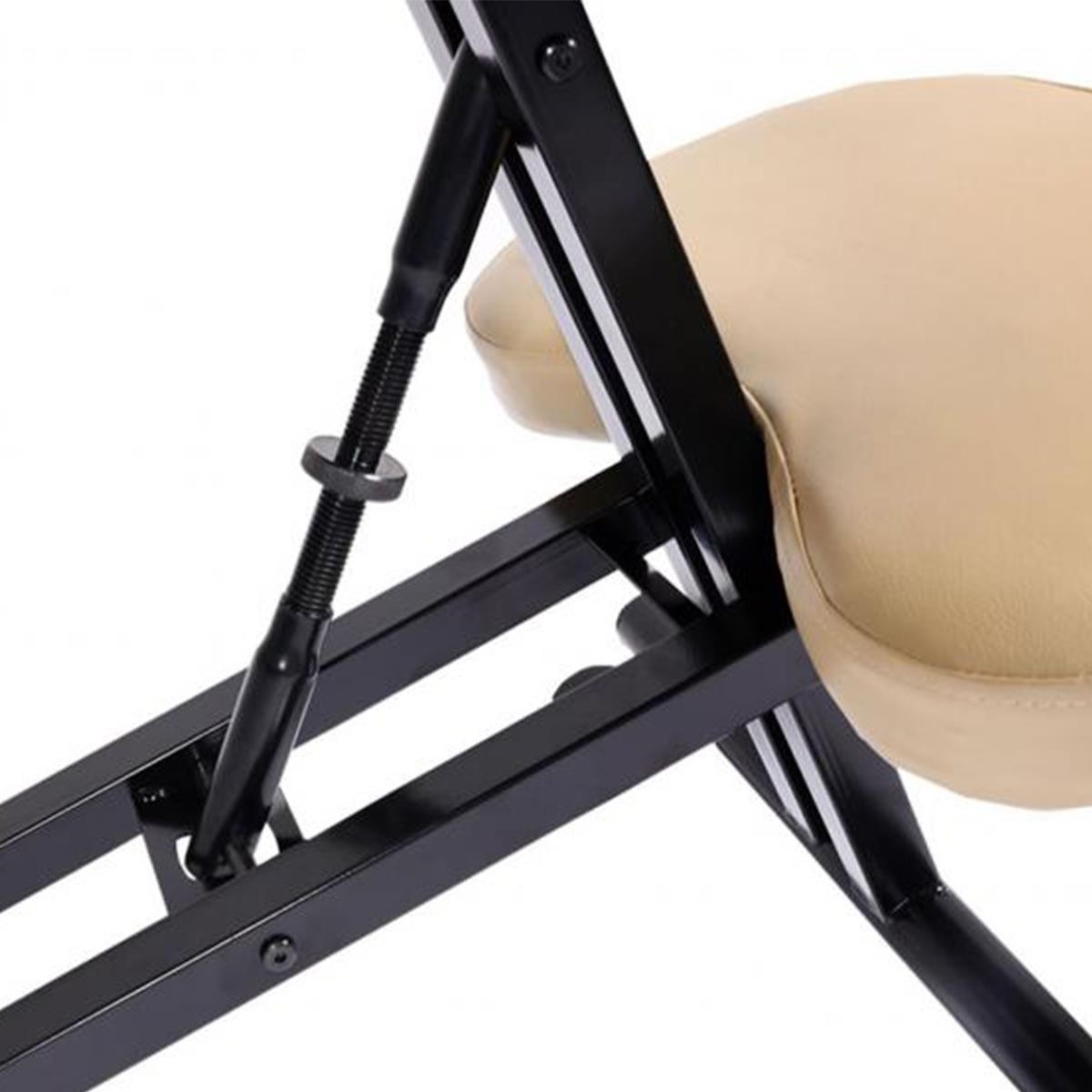 Silla Ergonómica de Rodillas MONTY, Altura Ajustable, Estructura Metálica, Piel color Negro