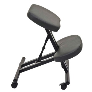Silla Ergonómica de Rodillas MONTY en Piel color Negro