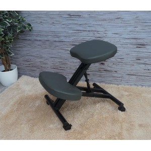 Silla Ergonómica de Rodillas MONTY en Piel color Negro
