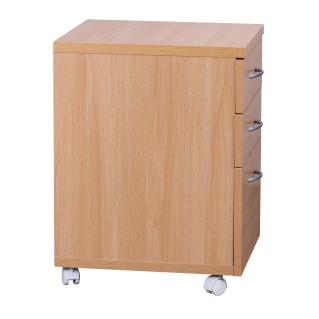 Archivador con Ruedas ROLLY, 3 Cajones, color Haya 2