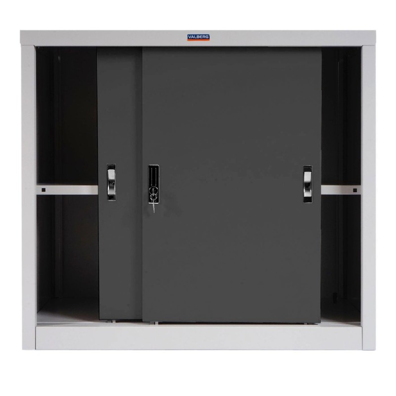 Armario Archivador RICHIE 2 PUERTAS, 91x46x83 cm, Gris Antracita