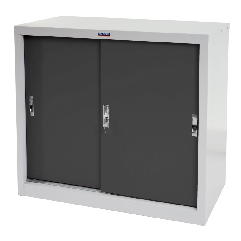 Armario Archivador RICHIE 2 PUERTAS, 91x46x83 cm, Gris Antracita