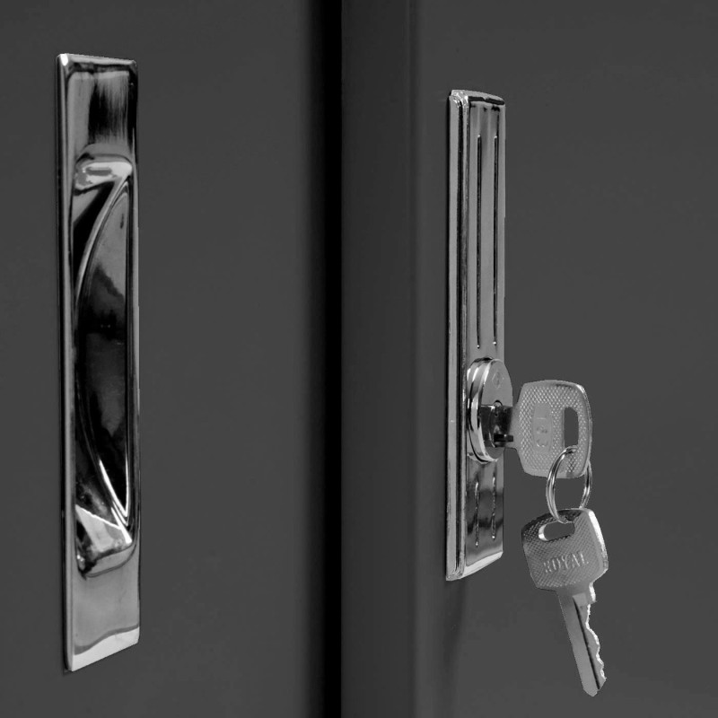 Armario Archivador RICHIE 2 PUERTAS, 91x46x83 cm, Gris Antracita