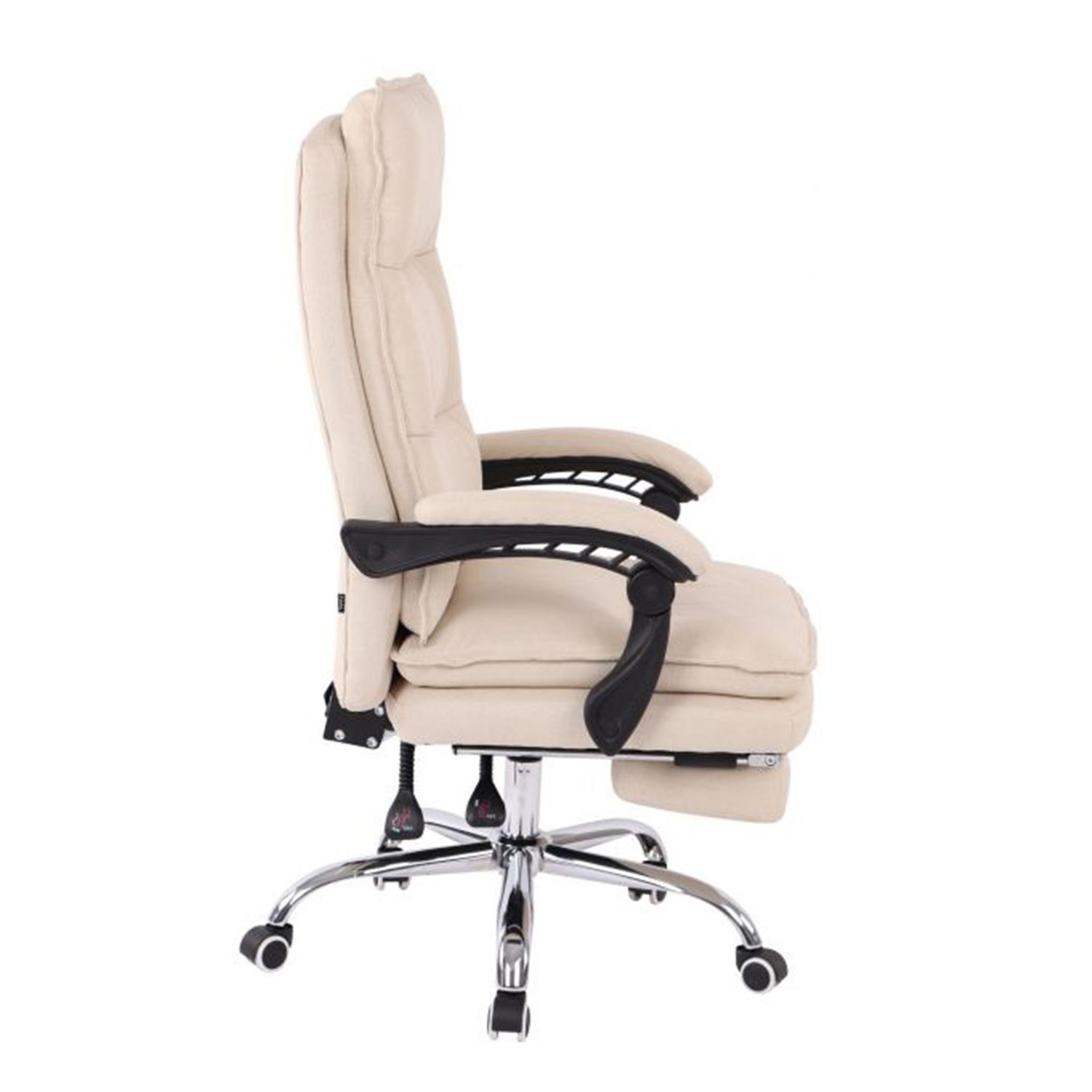 Sillón de Oficina MAC TELA, Grueso Acolchado, Reposapiés Extensible, Color Negro