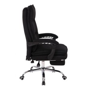 Sillón de Oficina MAC TELA, Con Reposapiés, Color Negro