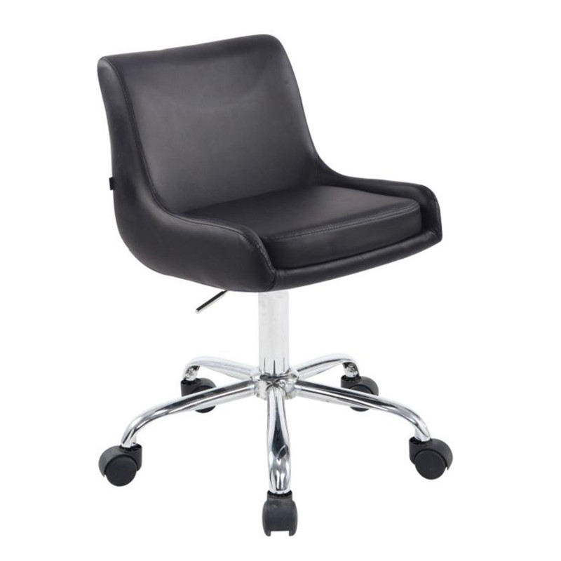 Silla de Oficina ASIA, Tapizada en Polipiel, Color Negro